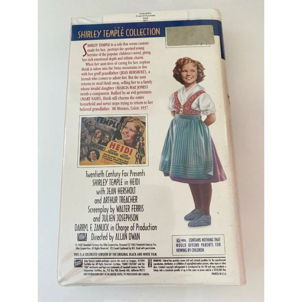 Shirley Temple Family Favorites Triple Pack 3 Movie‎ Collection VHS Set V3 2000